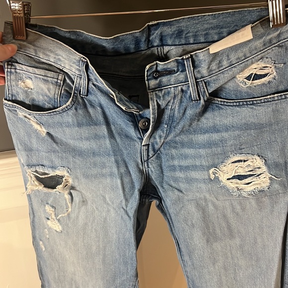 100% cotton distressed jeans capris with fringe (3X1) - Picture 3 of 4